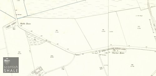 25" OS map c.1895 showing Stable and Starlaw Row. Image courtesy of National Libraries of Scotland.