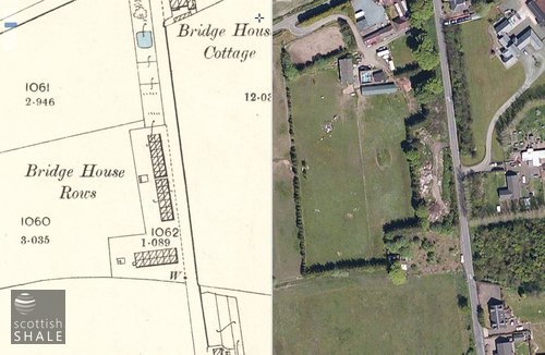 25" OS map c.1896 and recent aerial view, courtesy National Library of Scotland.