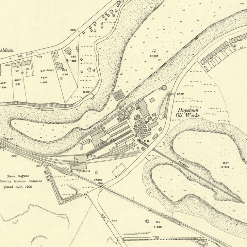 Hopetoun No.2 Pit - 25" OS map c.1916, courtesy National Library of Scotland