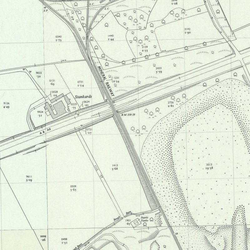 Stankards No.45 Mine - 25" OS map c.1955, courtesy National Library of Scotland