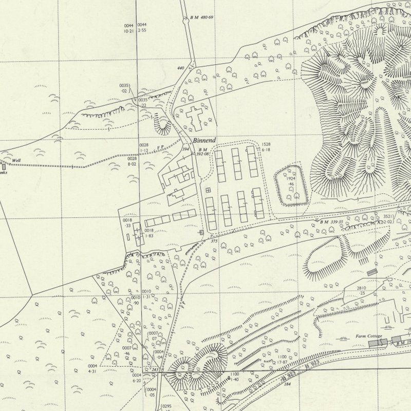 Binnend - High Village - 1:2,500 OS map c.1963, courtesy National Library of Scotland