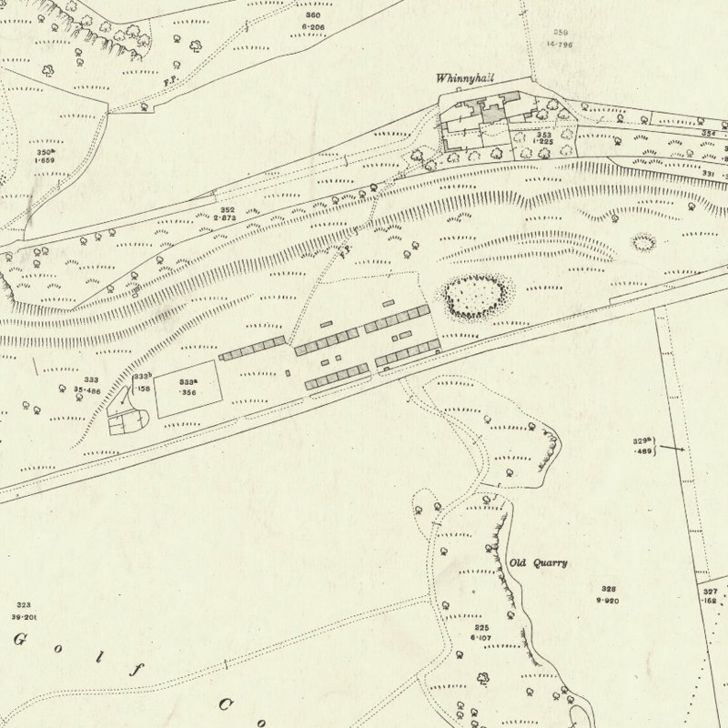 Binnend - Low Village - 25" OS map c.1916, courtesy National Library of Scotland