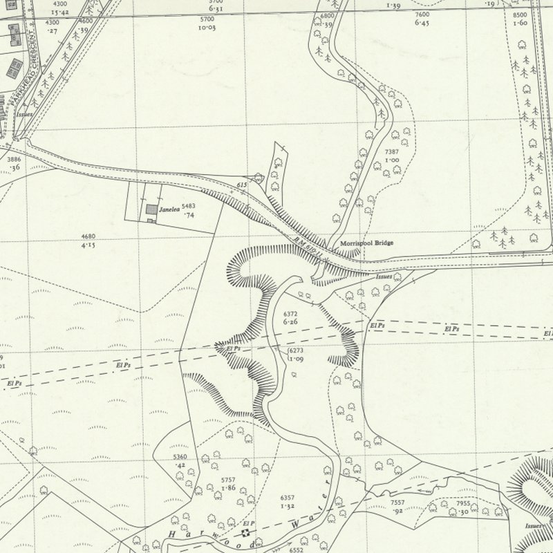 Hermand Old Rows - 1:2,500 OS map c.1962, courtesy National Library of Scotland