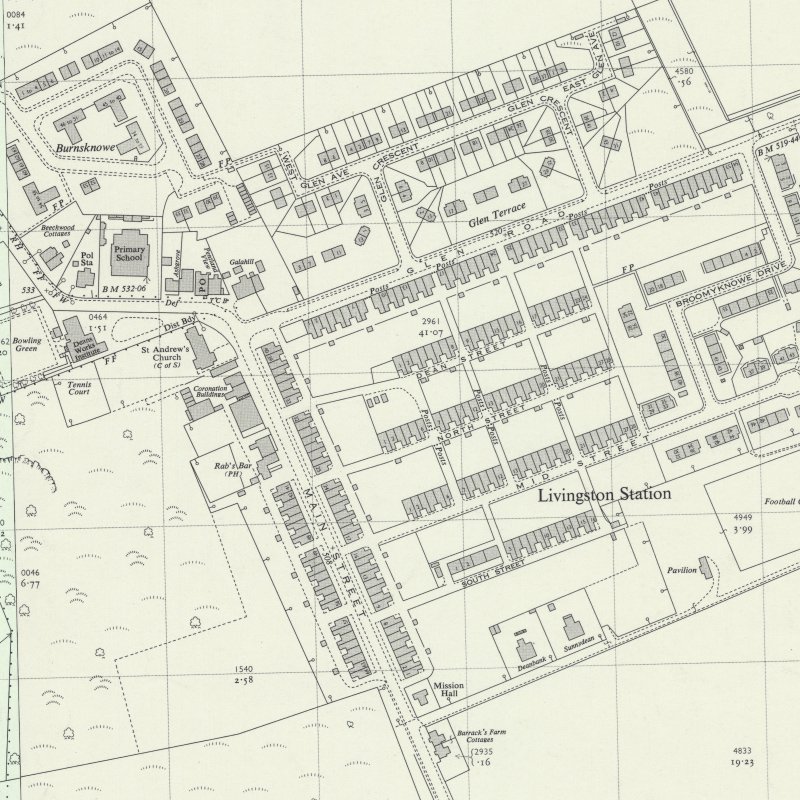 Livingston Station - 1:2,500 OS map c.1962, courtesy National Library of Scotland