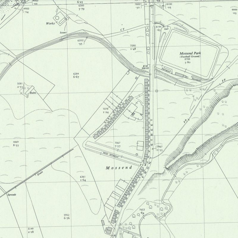 Mossend - 1:2,500 OS map c.1962, courtesy National Library of Scotland