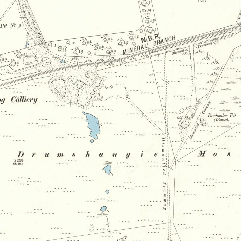 Rochsoles Oil Works - 25" OS map c.1897, courtesy National Library of Scotland